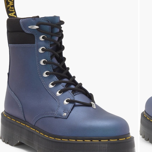 Dr. Martens Women's Jadon HDW II, Deep Blue Platform Combat Boots - Picture 4 of 8